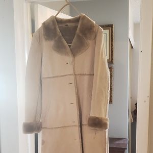 Leather fur lined duster